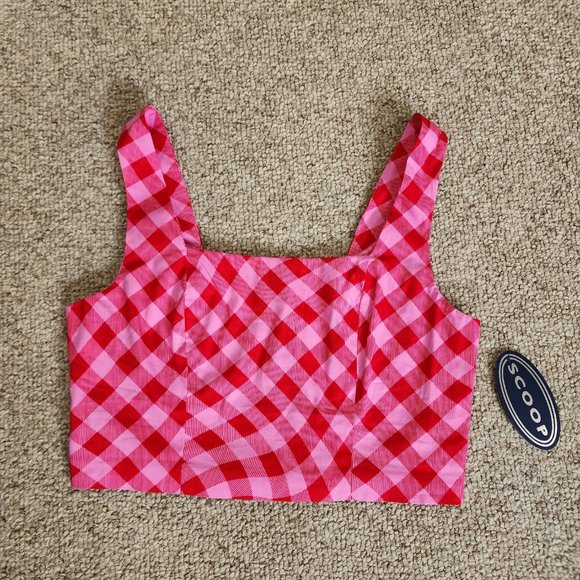 NWT Scoop Women's Square Neck Fitted Poplin Crop Top Size S - Picture 5 of 10